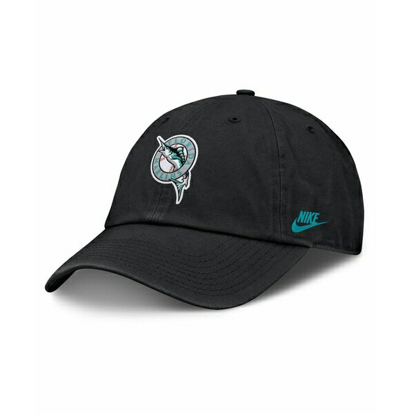 ナイキ レディース 帽子 アクセサリー Women's Black Florida Marlins Cooperstown Collection Club Adjustable Hat Black