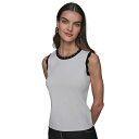 カールラガーフェルド レディース ニット&セーター アウター Women's Scallop-Edge Sleeveless Sweater Soft White & BLack(4)