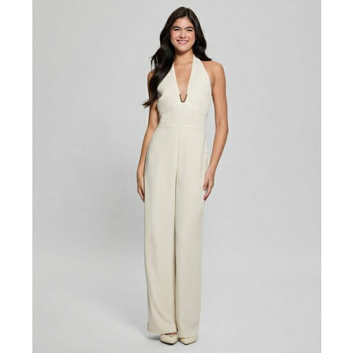 ゲス レディース ワンピース トップス Women's Ferra Sleeveless Halter Wide-Leg Jumpsuit Cream White ゲス レディース ワンピース トップス Women's Ferra Sleeveless Halter Wide-Leg Jumpsuit Cream White