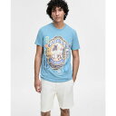 ゲス メンズ シャツ トップス Men's World Stamp Logo Graphic T-Shirt Honest Blue Multi(4)