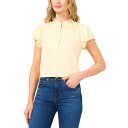 セセ レディース カットソー トップス Women's Flutter-Sleeve Button-Front Blouse Lemon Drop