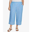 ルビーロード レディース カジュアルパンツ ボトムス Plus Size Yarn Dye Stripe Relaxed Soft Capri Pants French Blue Multi