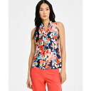 タハリエーエスエル レディース カットソー トップス Printed Sailor Tie Blouse Navy Coral Floral