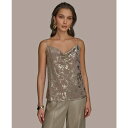 ダナ キャラン ニューヨーク レディース カットソー トップス Women's Metallic Burnout Camisole Apricot/gold