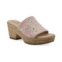 クリフバイホワイトマウンテン レディース サンダル シューズ Women's Biancia Wedge Slip-On Sandals Light Pink Fabric