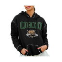 ゲームデイ レディース カットソー トップス Women's Black Ohio Bobcats Studded Pullover Hoodie Black