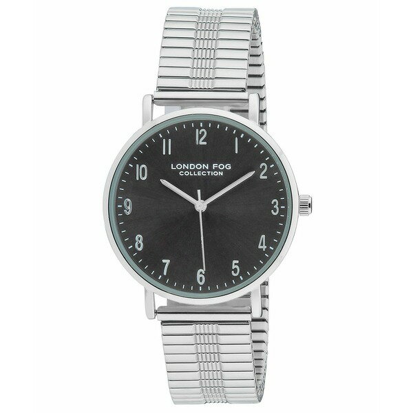 ロンドンフォグ メンズ 腕時計 アクセサリー Unisex Baldwin Silver Link Alloy Watch, 37mm Silver