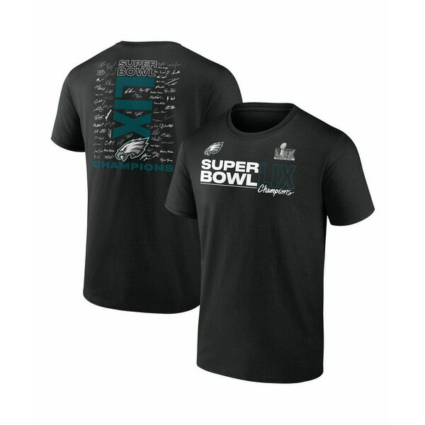 եʥƥ   ȥåץ Men's Black Philadelphia Eagles Super Bowl LIX Ch...