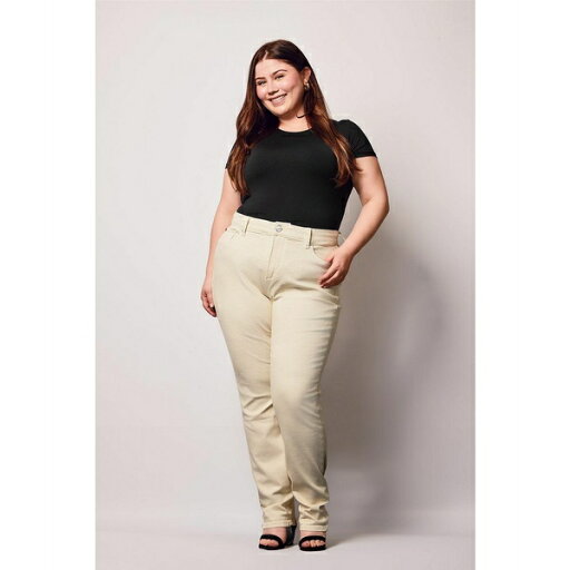 スリンクジーンズ レディース カジュアルパンツ ボトムス Women's High Rise Straight Pants Beige スリンクジーンズ レディース カジュアルパンツ ボトムス Women's High Rise Straight Pants Beige