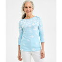 スタイルアンドコー レディース カットソー トップス Petite Raining Flower Pima Cotton Top, Created for Ma...