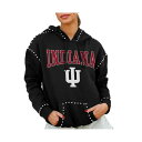ゲームデイ レディース カットソー トップス Women's Black Indiana Hoosiers Studded Pullover Hoodie Bl...