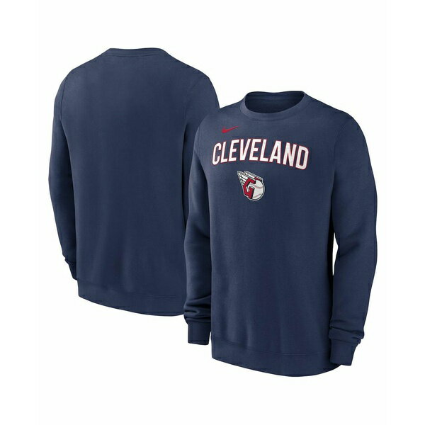 ナイキ メンズ パーカー・スウェットシャツ アウター Men's Navy Cleveland Guardians Pullover Sweatshirt Navy