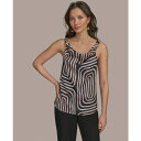 ダナ キャラン ニューヨーク レディース カットソー トップス Women's Cowlneck Camisole Top, Regular & Petite Sizes Black/aprct Multi(4)