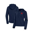 アンティグア レディース カットソー トップス Women's Navy Boston Red Sox Contemporary Quarter-Zip Hoo...