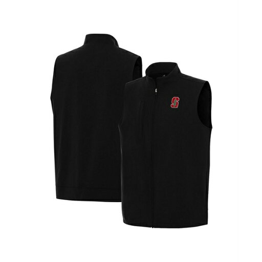 アンティグア メンズ ジャケット&ブルゾン アウター Men's Black Stanford Cardinal Regard Full-Zip Vest Black アンティグア メンズ ジャケット&ブルゾン アウター Men's Black Stanford Cardinal Regard Full-Zip Vest Black