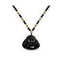 ブリング レディース ネックレス・チョーカー・ペンダントトップ アクセサリー Yogi Amulet Mala Brown Black Bead Carved ...
