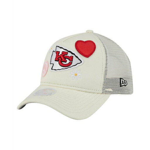 ニューエラ レディース 帽子 アクセサリー Women's Cream Kansas City Chiefs All Love 9FORTY Adjustable Trucker Hat Cream ニューエラ レディース 帽子 アクセサリー Women's Cream Kansas City Chiefs All Love 9FORTY Adjustable Trucker Hat Cream