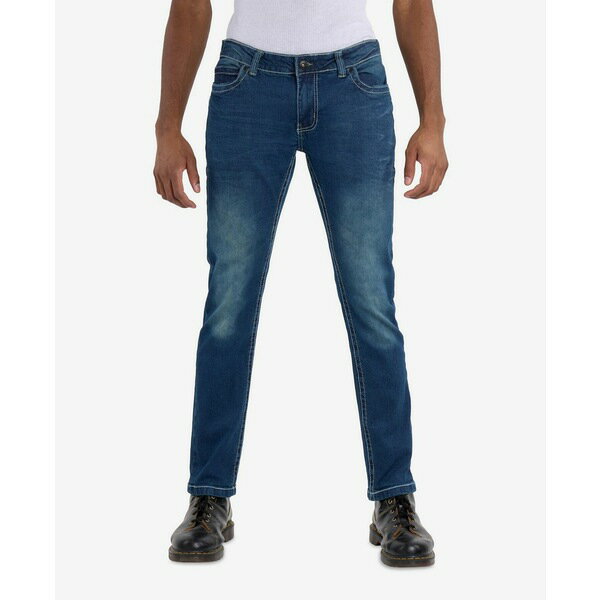 カルチュラ メンズ デニムパンツ ボトムス Men's Modern Fit Saddle Stitch Jeans Dark blue wash