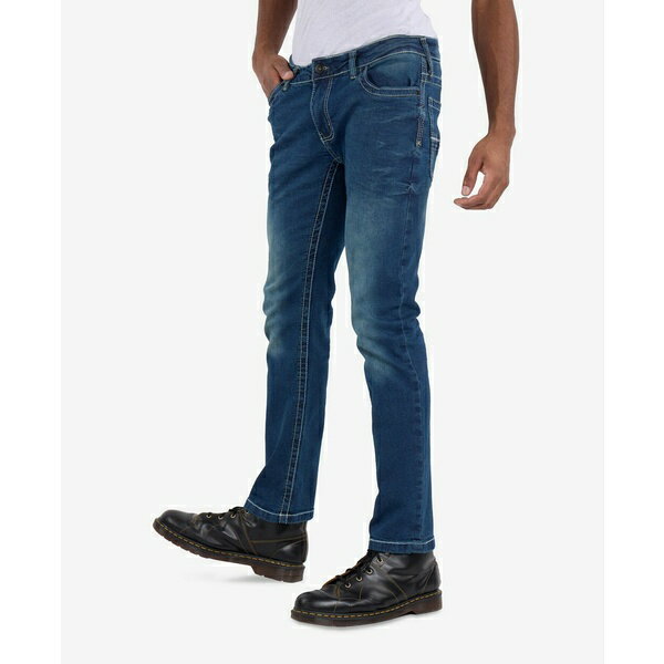 カルチュラ メンズ デニムパンツ ボトムス Men's Modern Fit Saddle Stitch Jeans Dark blue wash