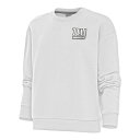 アンティグア レディース パーカー・スウェットシャツ アウター New York Giants Antigua Women's Metallic Logo Victory Crewneck Pullover Sweatshirt White