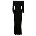 セルフ・ポートレイト レディース ワンピース トップス Black Ribbed Knit Maxi Dress Black