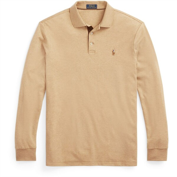 yz t[ Y |Vc gbvX Pima Long Sleeve Polo Shirt Camel Heather