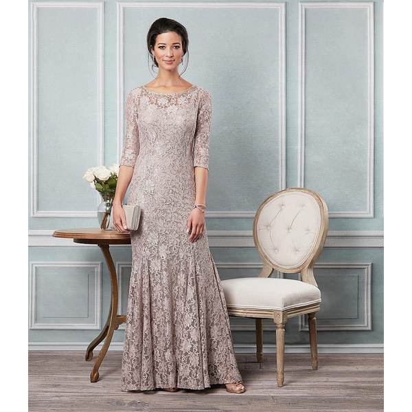 アレックスイブニングス レディース ワンピース レディース トップス アディダス Sequin Lace 3 4 ナイキ Sleeve Long Gown Taupe Astyアレックスイブニングス レディース トップス ワンピース Taupe 全商品無料サイズ交換