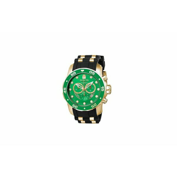 インビクタ メンズ 腕時計 アクセサリー Men's 6984 Pro Diver SCUBA Quartz Chronograph Green Dial Watch Black