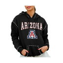 ゲームデイ レディース カットソー トップス Women's Black Arizona Wildcats Studded Pullover Hoodie Bl...