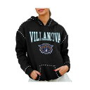 ゲームデイ レディース カットソー トップス Women's Black Villanova Wildcats Studded Pullover Hoodie Black(4)