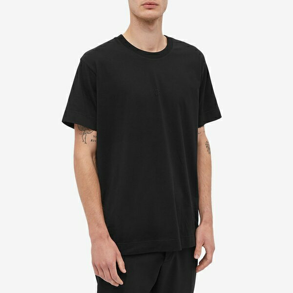 ジバンシー メンズ Tシャツ トップス Givenchy 4G Embroidered Tee Black