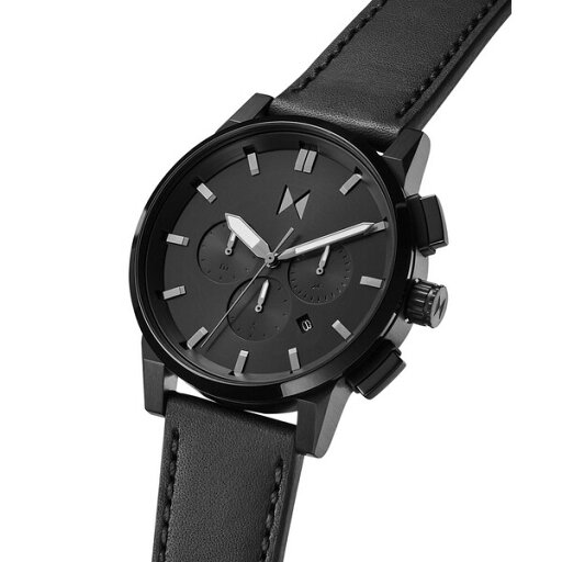 エムブイエムティー メンズ 腕時計 アクセサリー Men's Chrono II Black Leather Strap Watch 44mm Black エムブイエムティー メンズ 腕時計 アクセサリー Men's Chrono II Black Leather Strap Watch 44mm Black