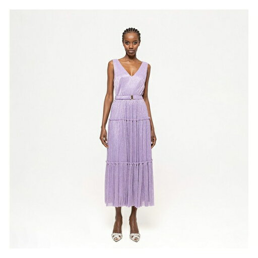 ニッサ レディース ワンピース トップス Women's Lurex Thread Midi Dress Purple ニッサ レディース ワンピース トップス Women's Lurex Thread Midi Dress Purple