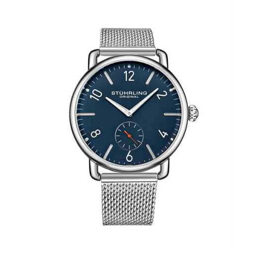 スターリング メンズ 腕時計 アクセサリー Men's Silver Tone Stainless Steel Bracelet Watch 42mm Blue スターリング メンズ 腕時計 アクセサリー Men's Silver Tone Stainless Steel Bracelet Watch 42mm Blue