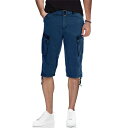 エックスレイ メンズ カジュアルパンツ ボトムス Men's Belted Capri Cargo Shorts Majolica Blue