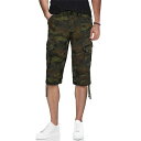 エックスレイ メンズ カジュアルパンツ ボトムス Men's Belted Capri Cargo Shorts Olive Camo