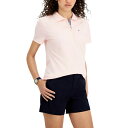 トミー ヒルフィガー レディース カットソー トップス Women's Solid Short-Sleeve Polo Top Ballerina Pink
