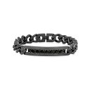 スティールタイム レディース ブレスレット・バングル・アンクレット アクセサリー Black Ion Plating Thick Cuban Link Chai...