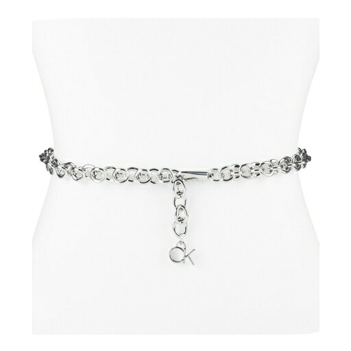 カルバンクライン レディース ベルト アクセサリー Women's Silver-Tone Chain Belt with Hanging Logo Charm Silver カルバンクライン レディース ベルト アクセサリー Women's Silver-Tone Chain Belt with Hanging Logo Charm Silver