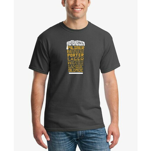 エルエーポップアート メンズ Tシャツ トップス Men's Styles of Beer Word Art Short Sleeve T-shirt Dark Gray エルエーポップアート メンズ Tシャツ トップス Men's Styles of Beer Word Art Short Sleeve T-shirt Dark Gray