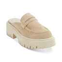ダナ キャラン ニューヨーク レディース スリッポン・ローファー シューズ Women's Luna Slip-On Lug Platform Penny Loafer Mules Beige(4)