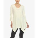 ホワイトマーク レディース カットソー トップス Women's Empire Waist Tunic Top White(4)