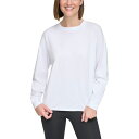 カルバンクライン レディース Tシャツ トップス Women's Long-Sleeve Crewneck T-Shirt White