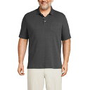 ランズエンド メンズ ポロシャツ トップス Big & Tall Short Sleeve Super Soft Supima Polo Shirt with Pocket Dark charcoal heather