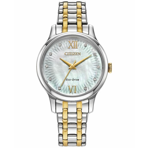 シチズン レディース 腕時計 アクセサリー Eco-Drive Women's Classic Two-Tone Stainless Steel Bracelet Watch 31mm Silver-tone