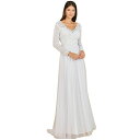 ララ レディース ワンピース トップス Women's Long Sleeve Bridal Gown with Flowy Skirt Ivory