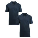 ギャラクシーバイハルビック メンズ ポロシャツ トップス Men's Short Sleeve Pique Polo Shirt, Pack of 2 Navy