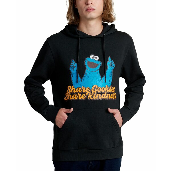 ケネスコール メンズ ニット&セーター アウター X Sesame Street Men's Slim Fit Cookie Monster Hoodie Black
