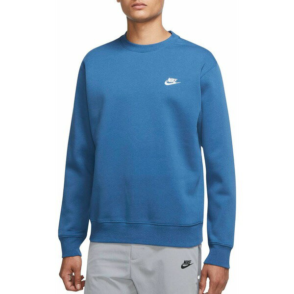 ナイキ メンズ パーカー・スウェットシャツ アウター Nike Men's Sportswear Club Crewneck Sweatshirt Dk Marina Blue