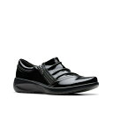 クラークス レディース スリッポン・ローファー シューズ Kaetlyn Slip-On Black Crinkle Synthetic